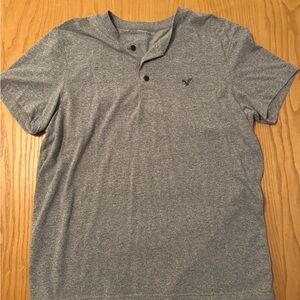American Eagle Outfitters Gray Casual Button Down Shirt